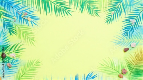 Printable poster featuring tropical palm trees in a colorful, vibrant design that evokes the feeling of a beach vacation or island getaway.