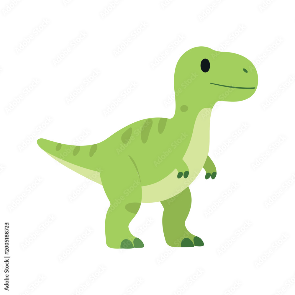 Fototapeta premium Illustration of a friendly cartoon tyrannosaurus rex dinosaur standing upright and smiling