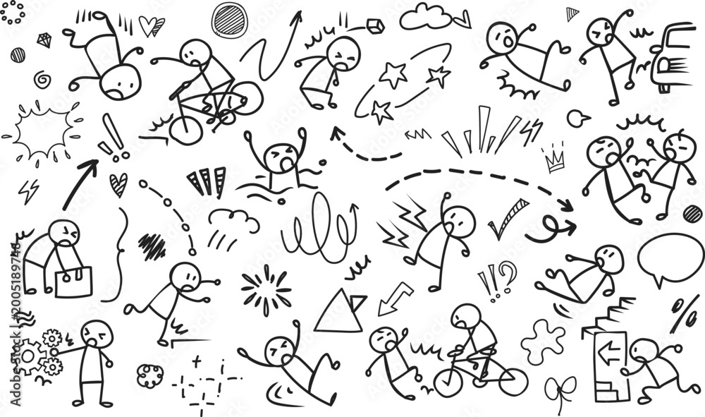 Obraz premium Horizontal Background of Public Safety and Accident Warning Icons