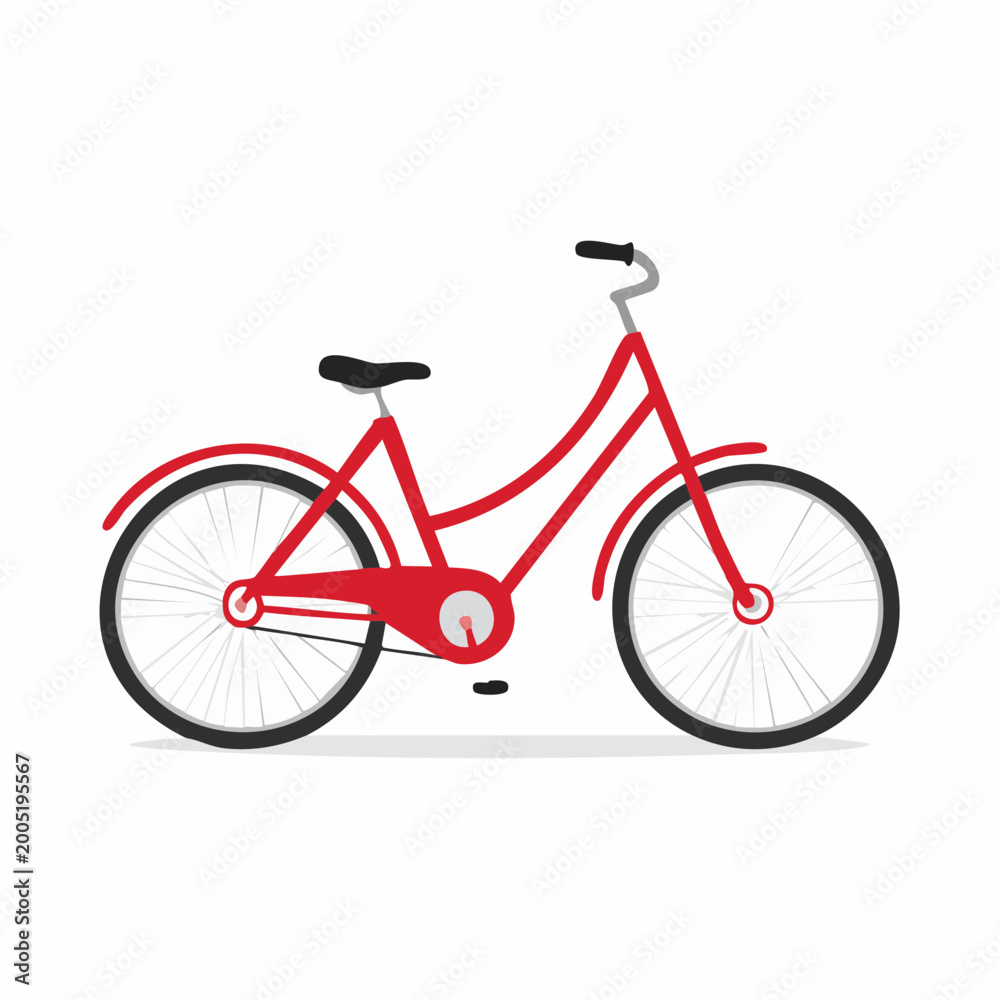 Fototapeta premium Red Bicycle Illustration