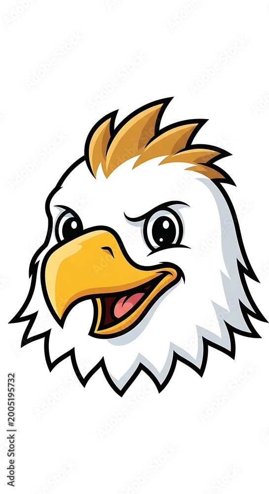 Fototapeta premium Cartoon eagle head illustration closeup.