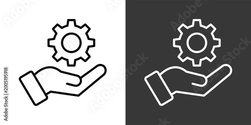 Service White And Black Icon Set Collection Pack Vector Illustration