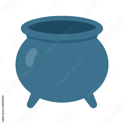 Cartoon illustration of a cauldron, a pot-like container, often used in cooking or witchcraft