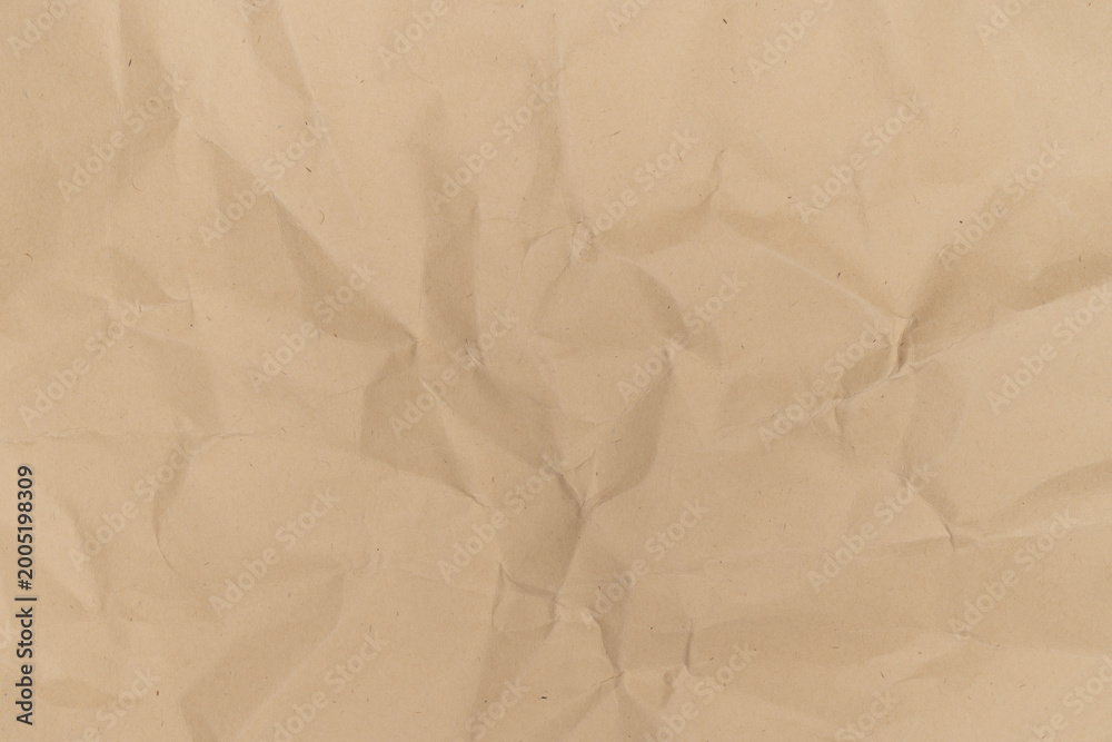 Obraz premium Brown Crumpled Paper Texture Background