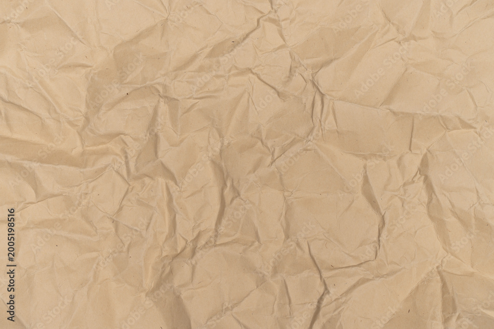 Obraz premium Brown Crumpled Paper Texture Background