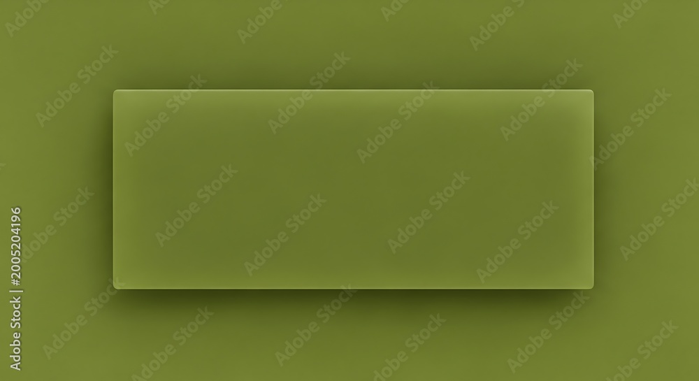 Fototapeta premium Abstract minimalist green rectangular shape with soft shadow creating depth and elegant background for text or product placement, clean backdrop.