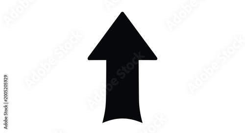 Black upward arrow silhouette on a white background a simple directional symbol for navigation or progress high quality professional detailed modern