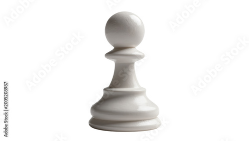 Bild auf Leinwand Antique White Chess Pawn Piece with Smooth Surface and Rounded Top