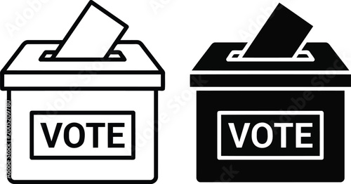 Fotografie Ballot box voting concept icons with election vector illustration