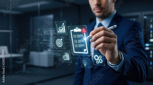 Business investment risk management and assessment strategy for financial forecasting.