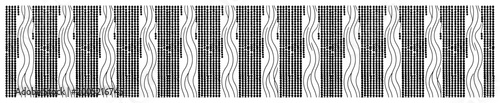 Photos Vertical bars with alternating dots and wavy lines forming a border doodle style