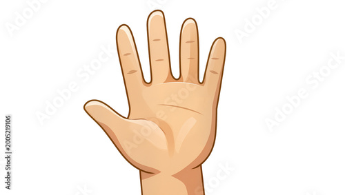 Billede på lærred Human hand with five fingers extended upwards