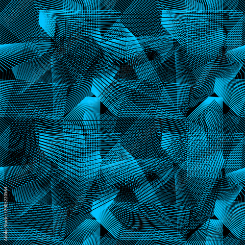 Tableau sur toile Seamless blue background of straight geometric lines
