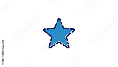 Blue star shape with purple outline