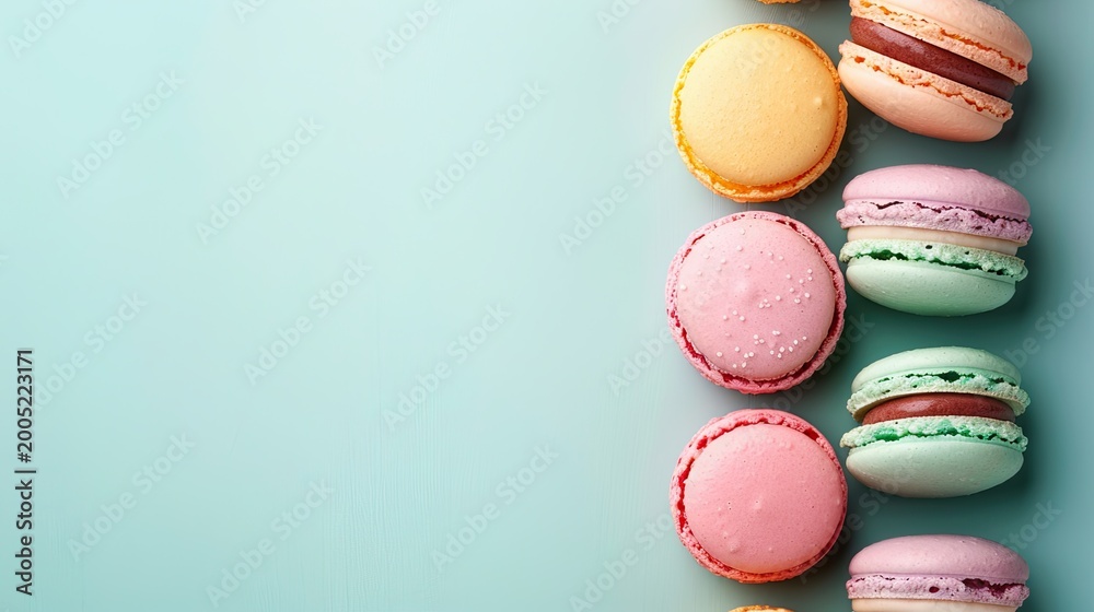 Fototapeta premium Macarons Pastel Minimal Background Space