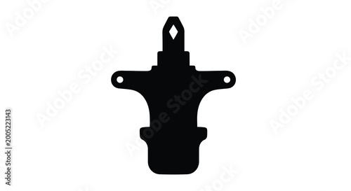 Konstfotografi Valve silhouette isolated on white background industrial plumbing component grap