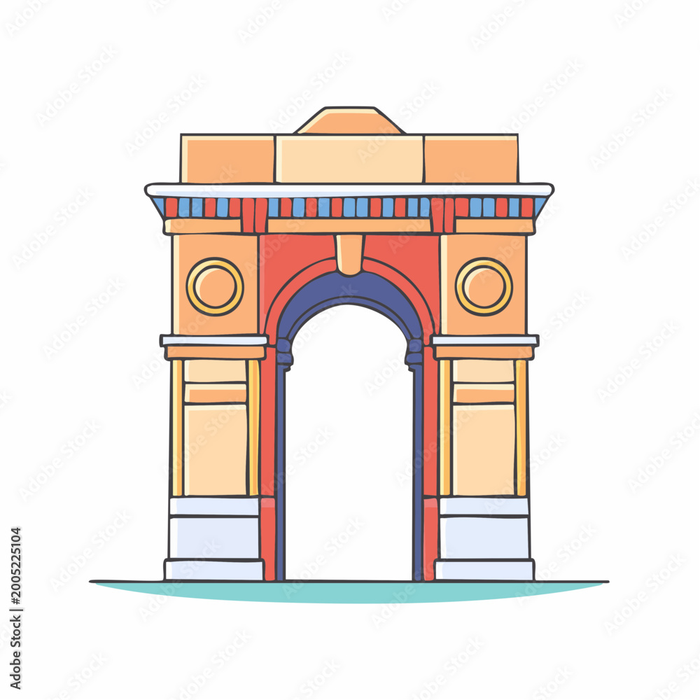 Fototapeta premium Illustration of India Gate, New Delhi