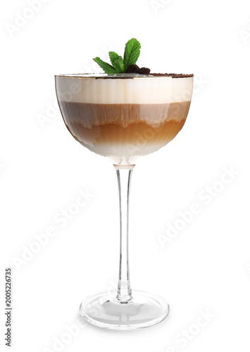 Layered coffee cocktail des...