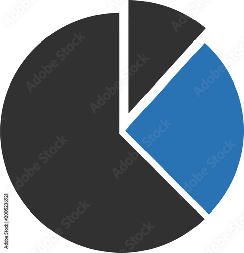 Free Download Pie chart icon showing statistics divided into two segments for business data analysis presentation or financial report visual design - GFXLoad