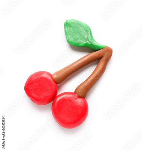 Cute cherries made of plast...