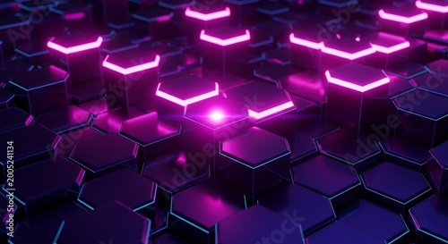 Cyberfuturistic transparent glass elements and liquid acrylic red purple blue glow on black backdrop cinematic tech background design cover art visuals 3d rendering 