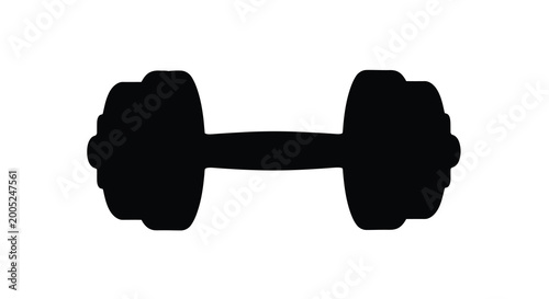 Dumbbell silhouette on a white background a black fitness weight isolated vector graphic high quality professional detailed modern elegant stylish clean