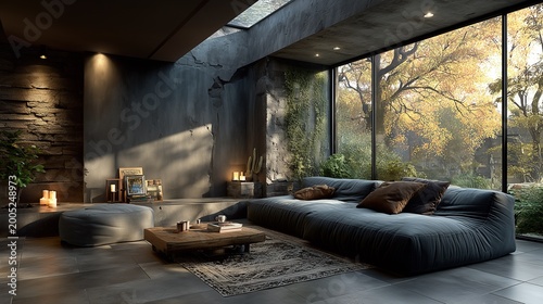 Interior design of a luxury modern living room large