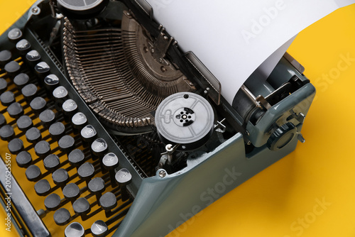 Vintage typewriter with bla...