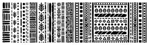 Fotografía Ethnic tribal pattern with vertical geometric motifs in folk style