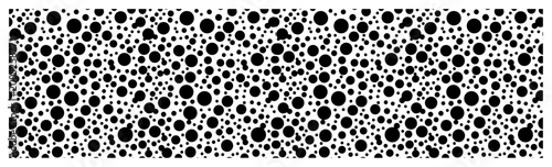 Tableau sur toile Dense dot pattern border with random circles and bubbles in monochrome geometric