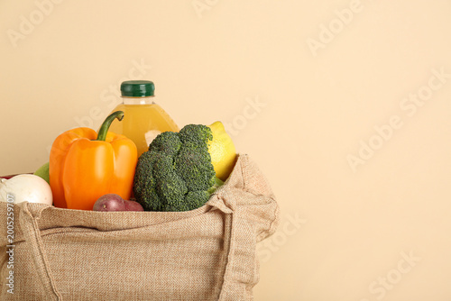 Cloth bag with vegetables a...