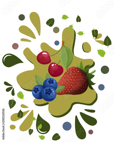 Fruits, summer pattern for ads and posts