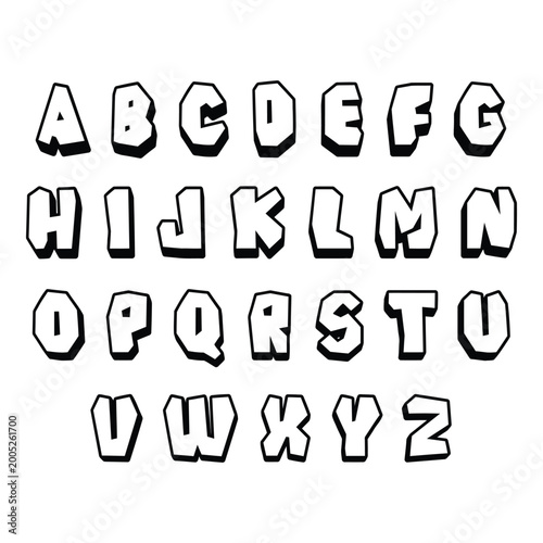 CuteOff Alphabet Vector Bold Chunky Cut Cartoon Font Set