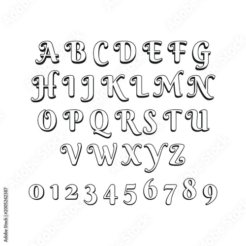 Beking Alphabet Vector Bold Varsity College Style Uppercase Letters