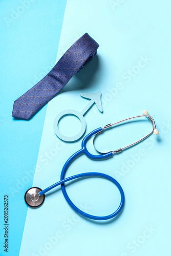 Male sign with stethoscope ...