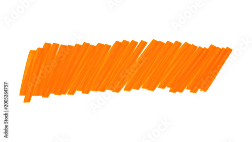 Tableau sur toile Short horizontal orange marker paint stroke with realistic ink texture