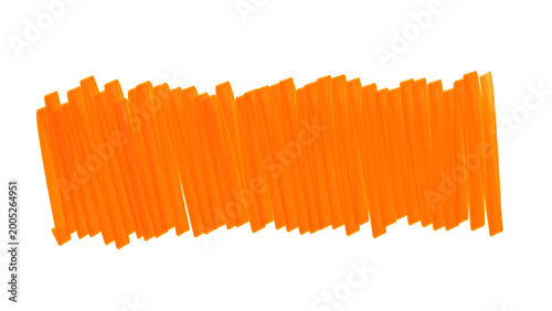 Schilderij op canvas Wide orange marker paint smear with realistic ink texture
