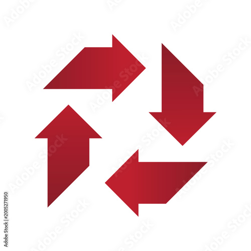 Abstract Red Arrow Design in White Background