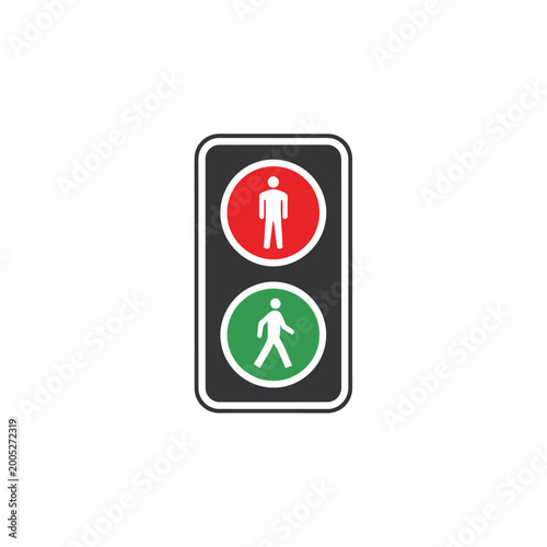 Free Download Pedestrian Traffic Light: A classic pedestrian traffic signal illuminates, conveying clear instructions for walkers to navigate urban landscapes safely. - GFXLoad
