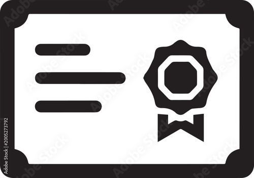 Certificate of Achievement or Diploma Icon