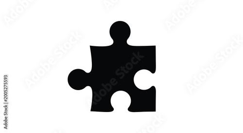 Fotografia puzzle piece silhouette on a white background a single interlocking game element