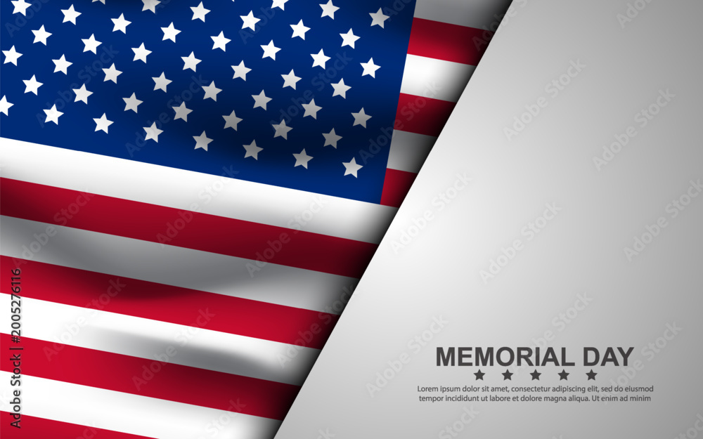 Fototapeta premium Memorial Day Background Design. Remember and Honor Poster. USA memorial day celebration. American national holiday.