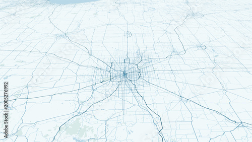 Tableau sur toile Modern minimalist vector map of Indianapolis, Indiana, USA