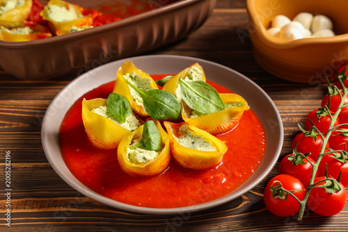 Plate of stuffed conchiglie...