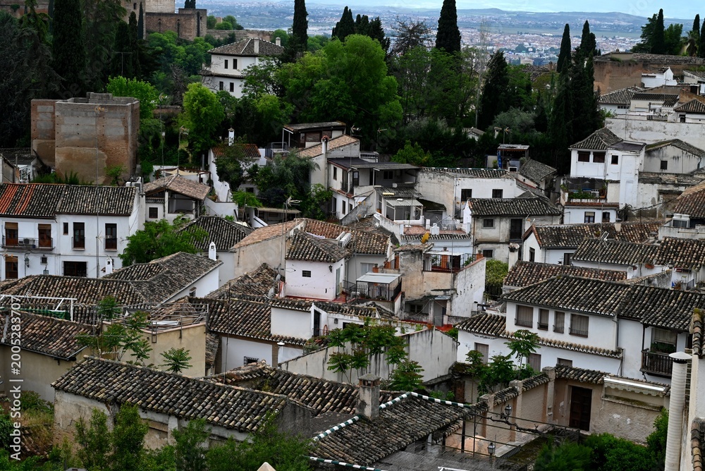 Fototapeta premium Détail d'un quartier de la ville de Grenade avec ses maisons