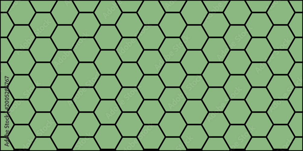 Fototapeta premium Seamless hexagonal geometric pattern in soft green tones, abstract honeycomb grid background for modern design, minimal texture, and digital surface