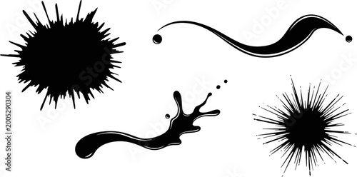 Set of various black abstract shapes. graphic elements collection in eps format for your design.