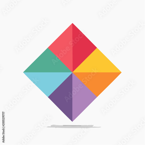 Free Download Colorful Geometric Diamond Shape with Shadow - GFXLoad