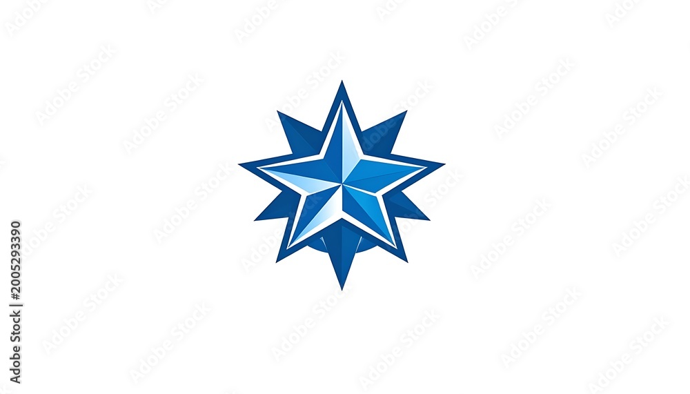Obraz premium A blue star on a white background