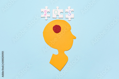 Paper human head with word ...